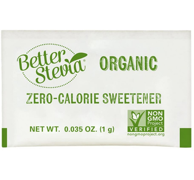 NOW Foods Better Stevia Organic, Zero-Calorie Sweetener, Non-GMO, Gluten-Free, Натуральный подсластитель 75 пакетов (по 1 г каждый)